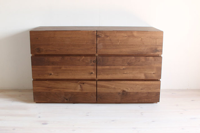 天然木・無垢ウォールナットのチェスト 彩美