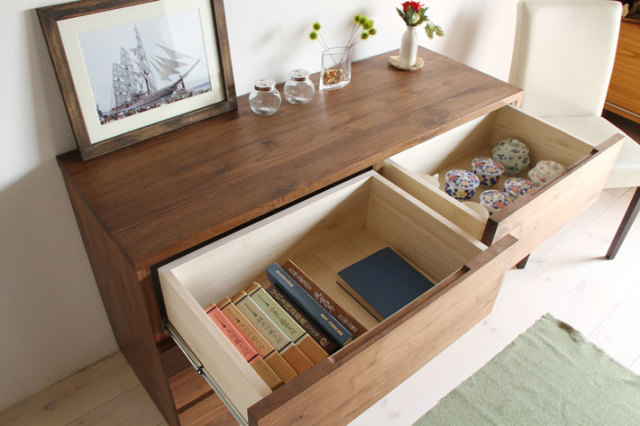 天然木・無垢ウォールナットのチェスト 彩美