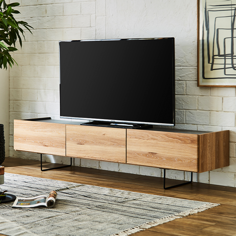 Emil木目とセラミック調 テレビボード 幅1500