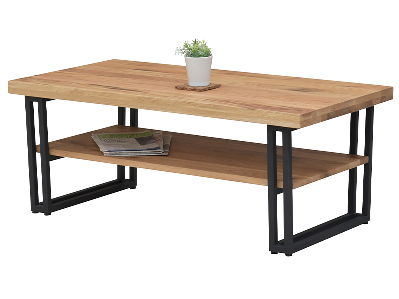 Colin無垢材 センターテーブル 幅1050mm 棚付き オーク