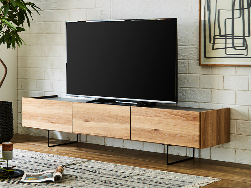 Emil木目とセラミック調 テレビボード 幅1500