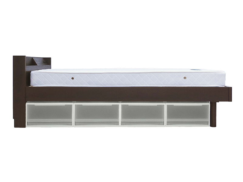 Tasiaa2口コンセント付き高さ調節可能ベッド　シングル