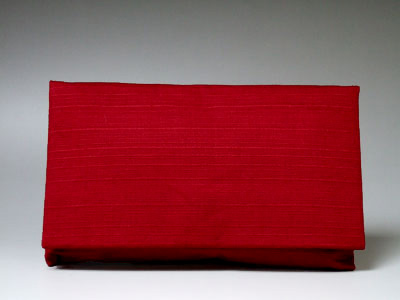 数珠袋　数珠入　紬つむぎ　赤