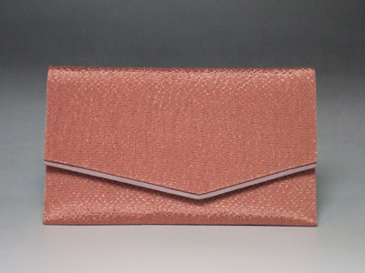 数珠袋　数珠入　ちりめん　サーモンピンク