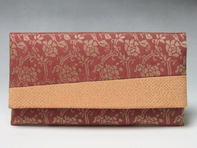 数珠袋　数珠入　正絹　名物裂　エンジ