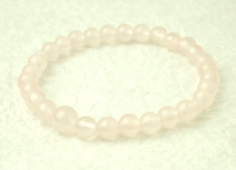 数珠　念珠　腕輪　ブレス　　ローズクォーツ　６mm