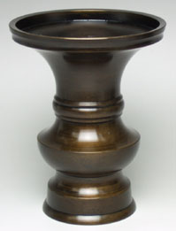 仏具 　仏具　花立　色付　３,５寸 真鍮製