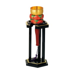 印金置台 黒塗面金箔押 幅21cm×奥行18cm×高さ35cm