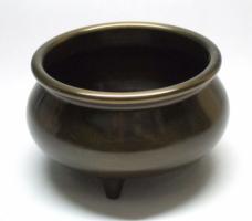 仏具　 つぼみ　前香炉　色付　３,５寸