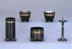 モダン仏具セット 一文字　５点セット　（家具調仏具）