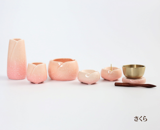 モダン仏具セット カルム 5点セット・おりんセット 小