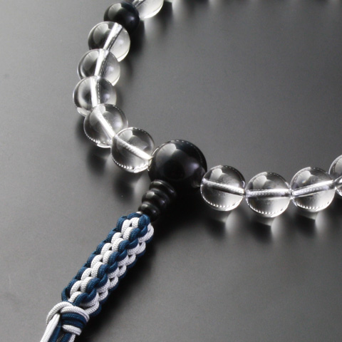 数珠・念珠 『送料無料！ 編み紐房 本水晶 青虎目石仕立て （男性用