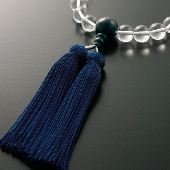 金運爆上げ　見ることない京都　5mm青七宝焼＋主玉1cm水晶　お念珠 金運爆上げ見ることない京都5mm青七宝焼＋主玉1cm水晶