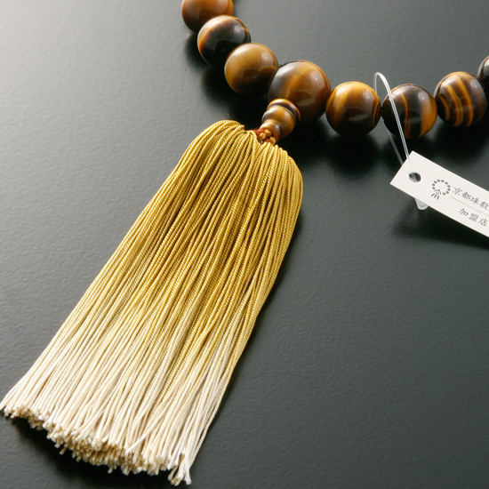 京都 数珠 販売｜虎目石 男性用数珠 京染めぼかし房｜数珠通販の仏壇