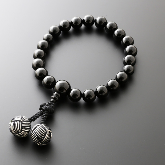 巨大数珠　超珍品 京都 数珠 販売｜2色梵天房 黒オニキス 20玉 (男性用）