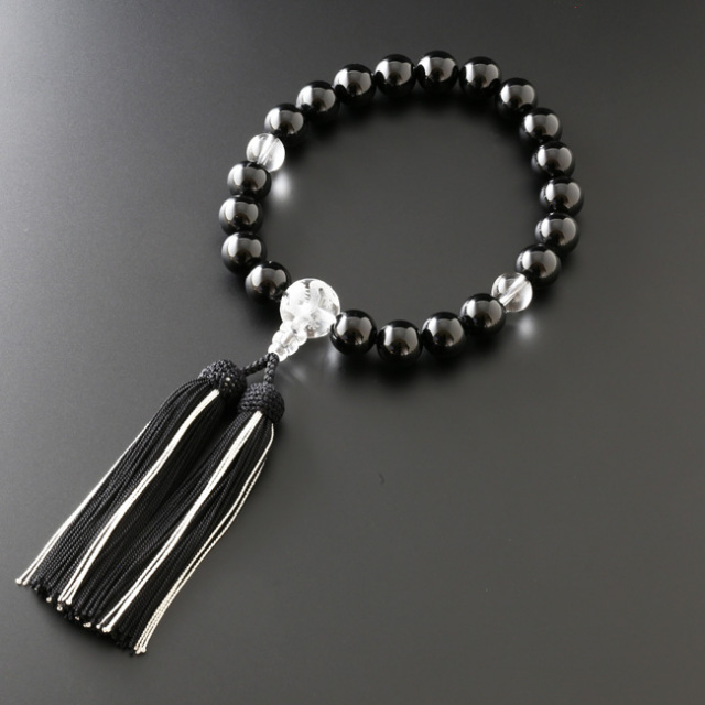 本水晶(黒真珠二天玉)グレー房