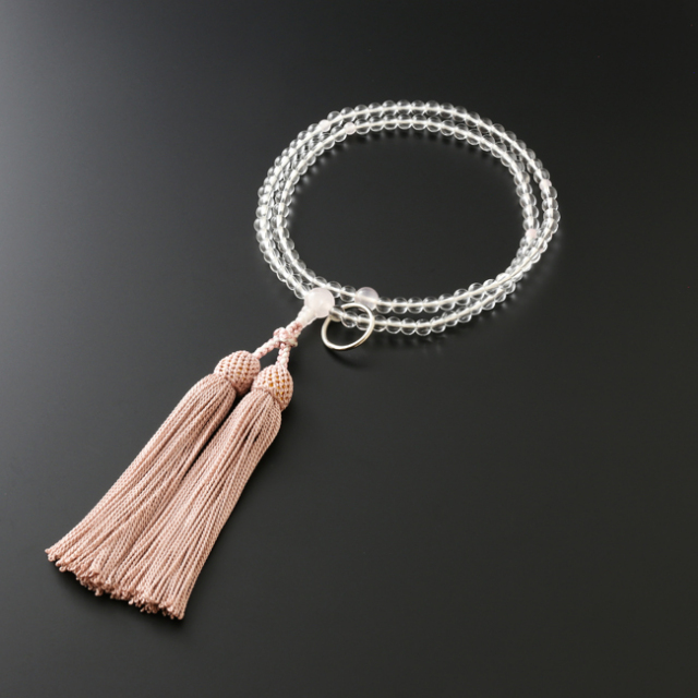 数珠・念珠 『送料無料！ 曹洞宗 本水晶 ローズクォーツ入り(女性向き