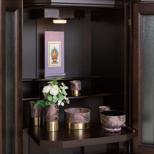 仏具 アクリルスタンド掛軸 5色（三尊仏）小