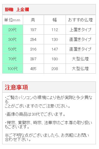 仏具 掛軸 上金襴 30代 本尊のみ