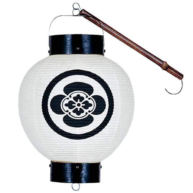 盆提灯 家紋 家紋入り盆提灯 お迎え提灯・祭礼提灯 手丸ブラ（棒付・箱入）