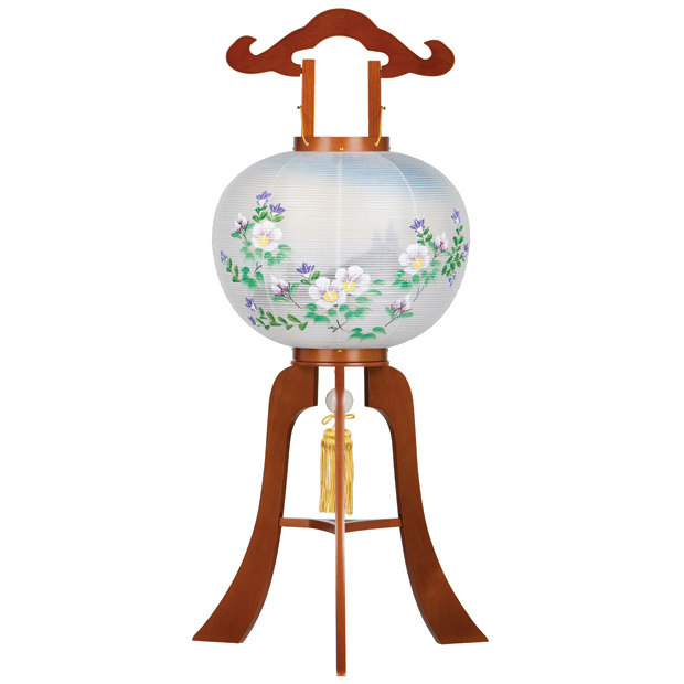 お盆休み限定出品！かざま鋭二 直筆原画 貴重品 盆提灯 盆ちょうちん お盆提灯 銘木工芸行灯 松雲 絹二重 描き絵（木製）