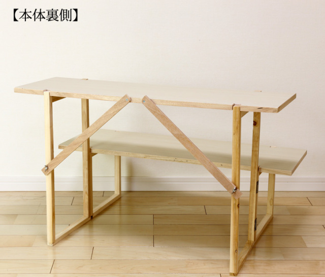 盆棚 精霊棚 木製祭壇 2段式（白布・写真立て付き） (高さ52cm×幅84cm)