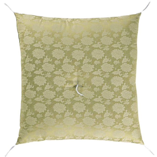 仏具 仏壇用座布団 新緞子蓮華 白茶