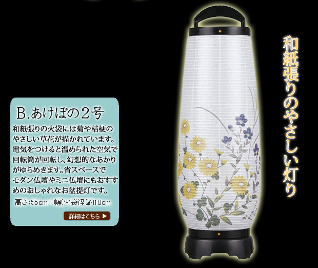 盆提灯 お盆用品 初盆セット・新盆セット 回転提灯 あけぼの＋白
