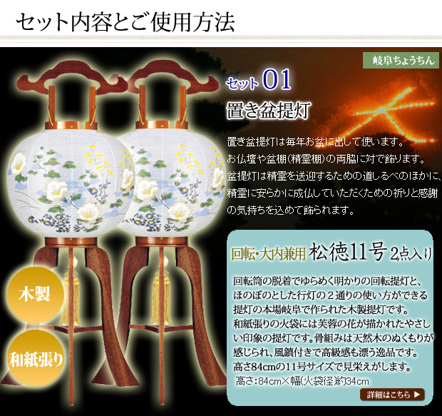 【お盆前セール】立海大附属中 ２点セット 盆提灯 初盆 ・新盆4点セット 廻転灯付 木製提灯 華のケヤキ 2