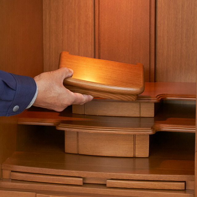 モダン仏壇 ノーヴァ2 28号 ミドル色 ダーク色 タモ無垢材【保証付き】