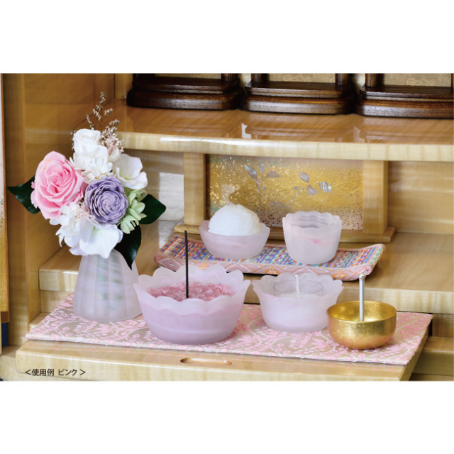 仏具 セット】『ガラス仏具 サンシャイン5点セット 3寸』