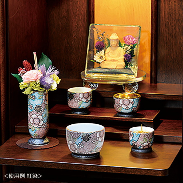 仏具】モダン 仏具セット 『 庵（いおり）5点セット 2.5寸 4色 』日本  