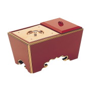 寺院用仏具 角香炉 朱塗渕金箔押 幅８寸