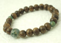 数珠　念珠　腕輪　ブレス　シャム柿　青苔入り