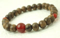 数珠　念珠　腕輪　ブレス　シャム柿　瑪瑙入り