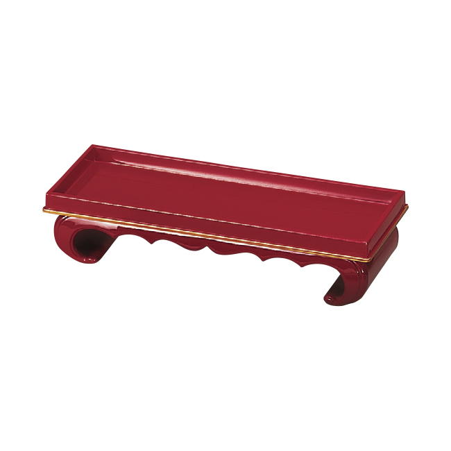 仏具 『仏器膳　朱（フチ金）　６寸』