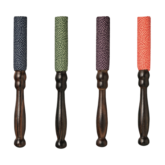 仏具 『小紋　りん棒　４寸（約12.3cm）４色（紺・利休・紫・朱）』