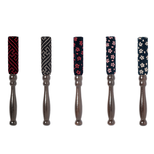 仏具 『印伝調　りん棒　５寸（約15.1cm）５色（サヤエンジ・サヤ黒・小桜エンジ・小桜ピンク・小桜黒）』