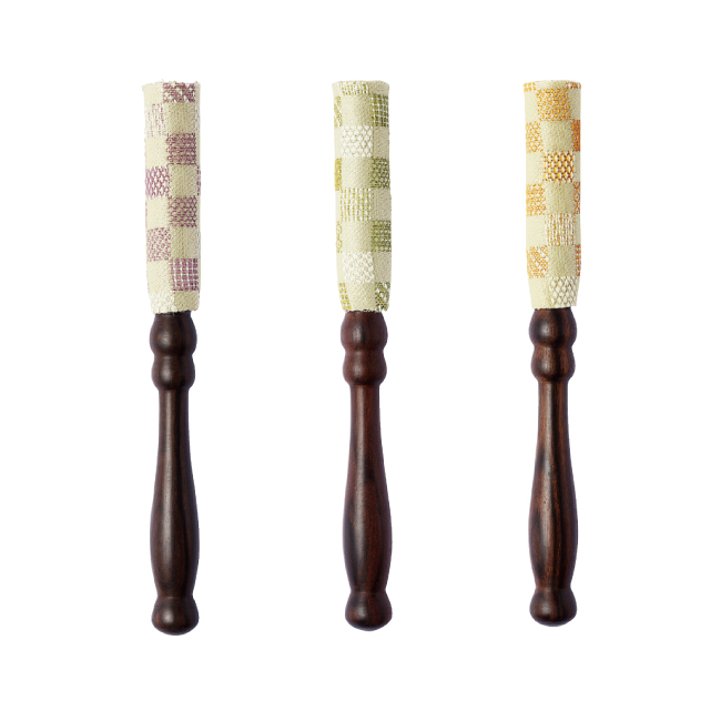 仏具 『めぐる　りん棒　４寸（約12cm）３柄（市松柄藤・市松柄利休・市松柄黄）』