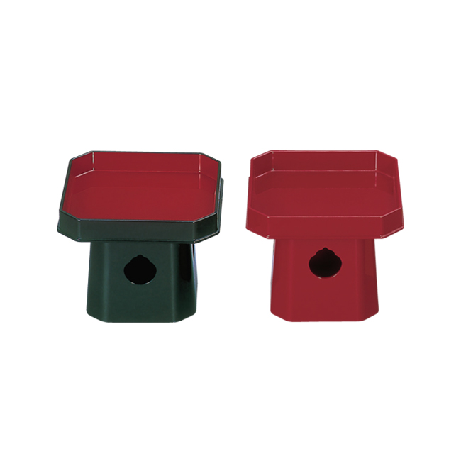 仏具 四角三宝（樹脂製） 黒内朱・朱 ８寸