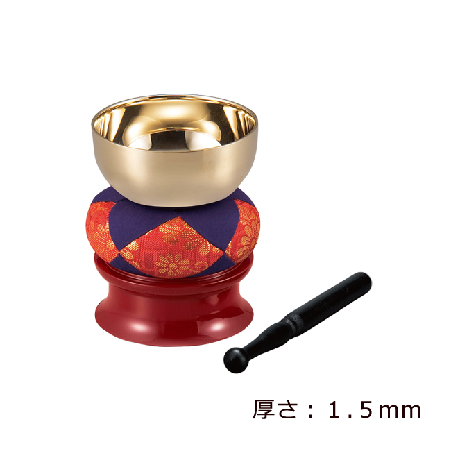 仏具 りん４点セット ウルミ 厚さ１.５mm