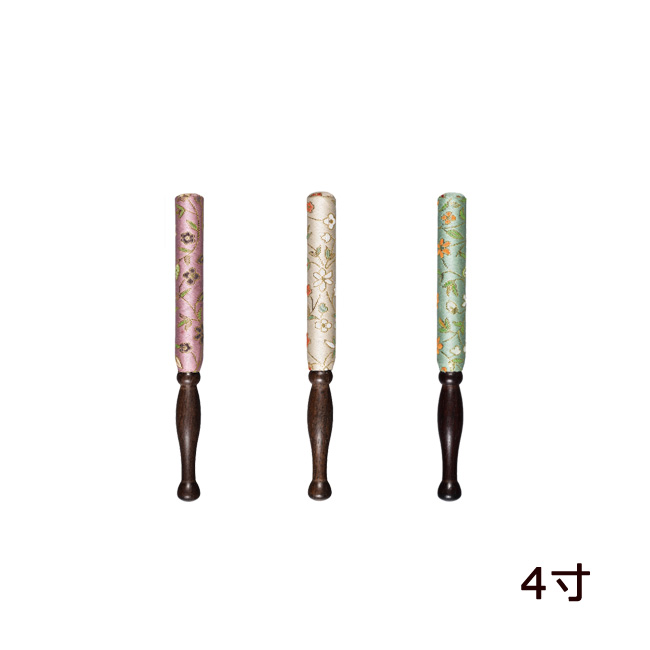仏具 薫小花 りん棒 黒檀木地 ４寸