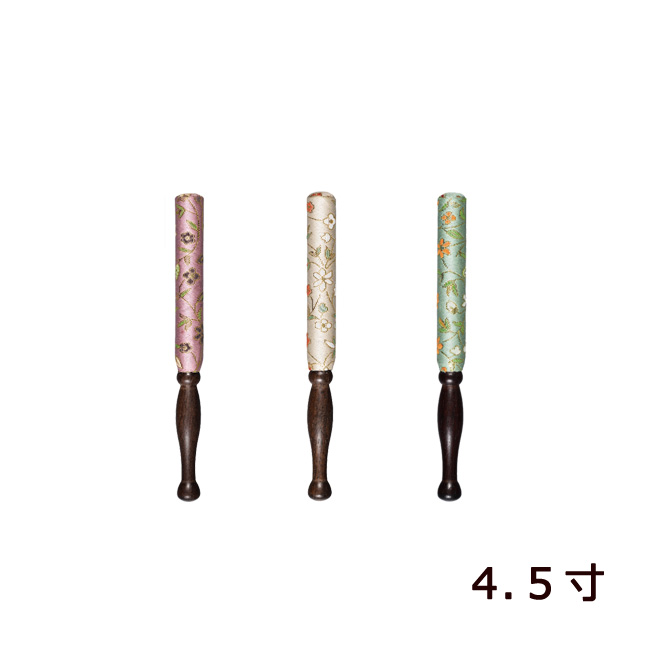 仏具 薫小花 りん棒 黒檀木地 ４.５寸