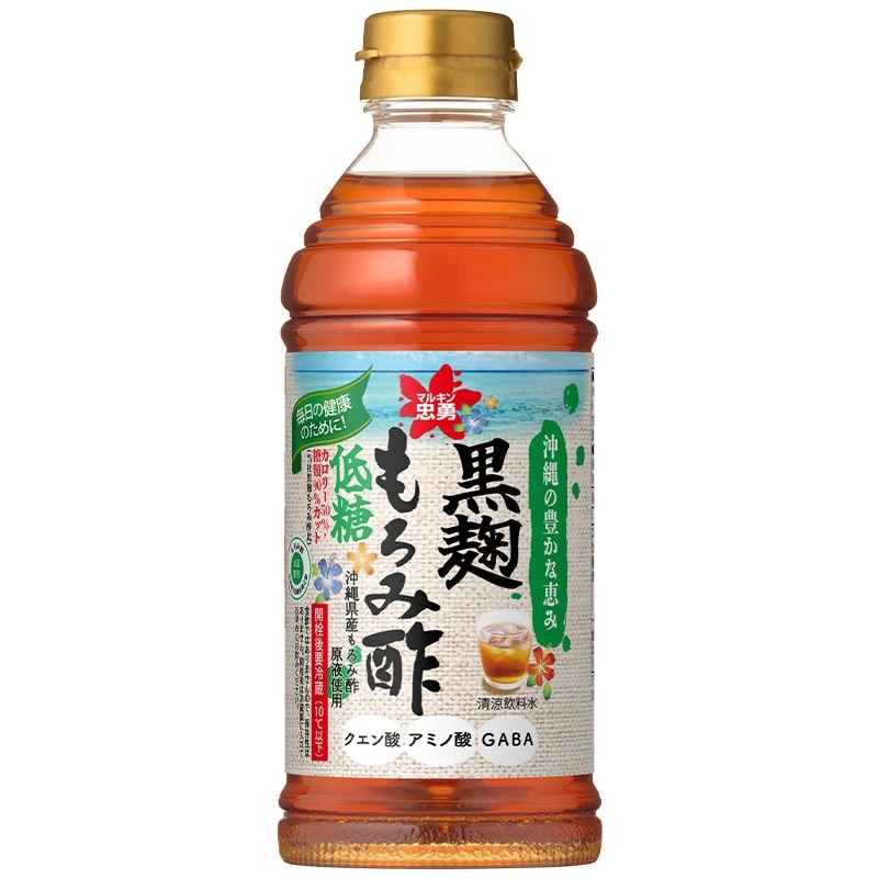 ［マルキン 忠勇］黒麹もろみ酢 低糖 500mlPET×1本［常温/冷蔵可］：<40267>※12本まで1配送