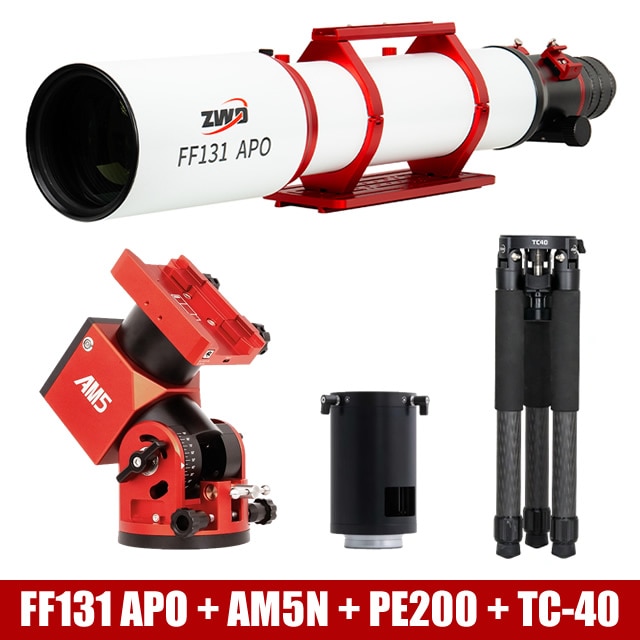 ZWO　FF131 APO+AM5N赤道儀+PE200+TC-40三脚セット（2026年6月10日新発売）