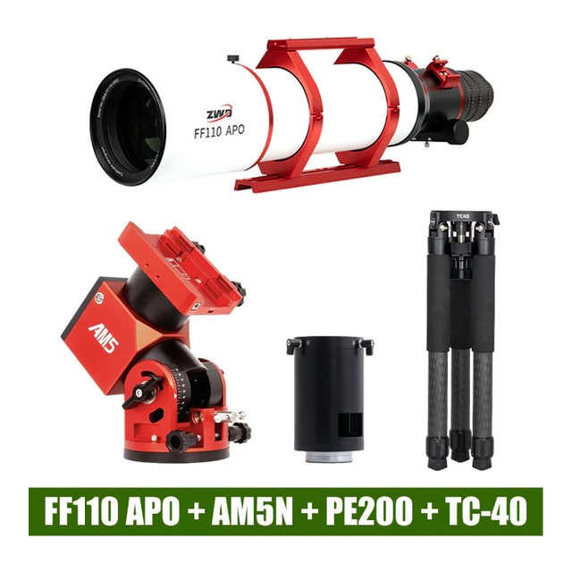 ZWO　FF110 APO+AM5N赤道儀+PE200+TC-40三脚セット（2026年6月10日新発売）