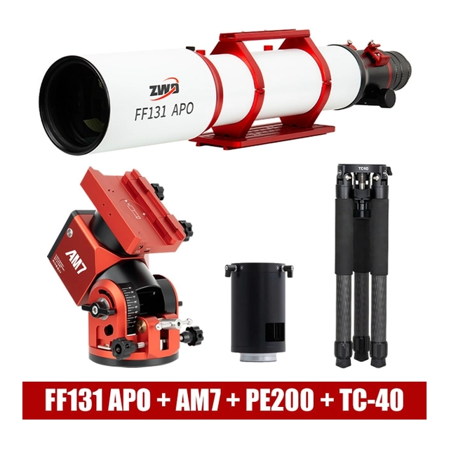 ZWO　FF131 APO+AM7赤道儀+PE200+TC-40三脚セット（2026年6月10日新発売）