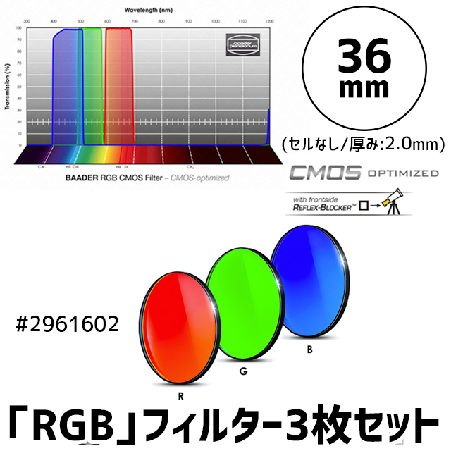 バーダー　[2961602]「RGB」フィルター3枚セット（CMOS-OPT仕様）36mm 