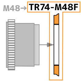 K-ASTEC　TR74-M48F【BF57】(一般M48接続・ASI冷却カメラ用 TR74システム テーパーリング単体)