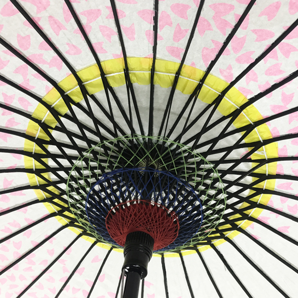 紙傘 桜渦 白地ピンク 特選